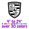 Porsche Logo Vinyl Decal - Custom Size