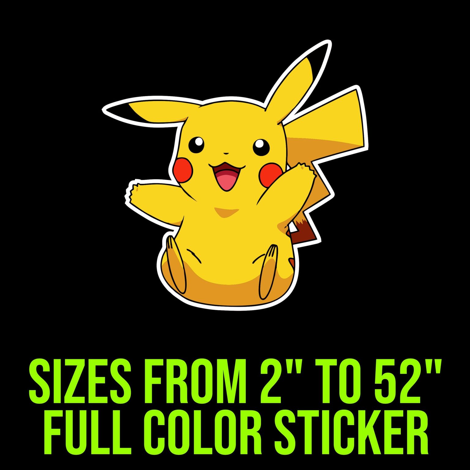 Pikachu Full Color Vinyl Decal – Biggest Decal Shop