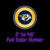 Nashville Predators - Circle With Name And Tiger - Full Color Vinyl Sticker - Custom Size