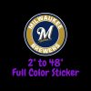Milwaukee Brewers - Circle With Name and M - Full Color Vinyl Sticker - Custom Size