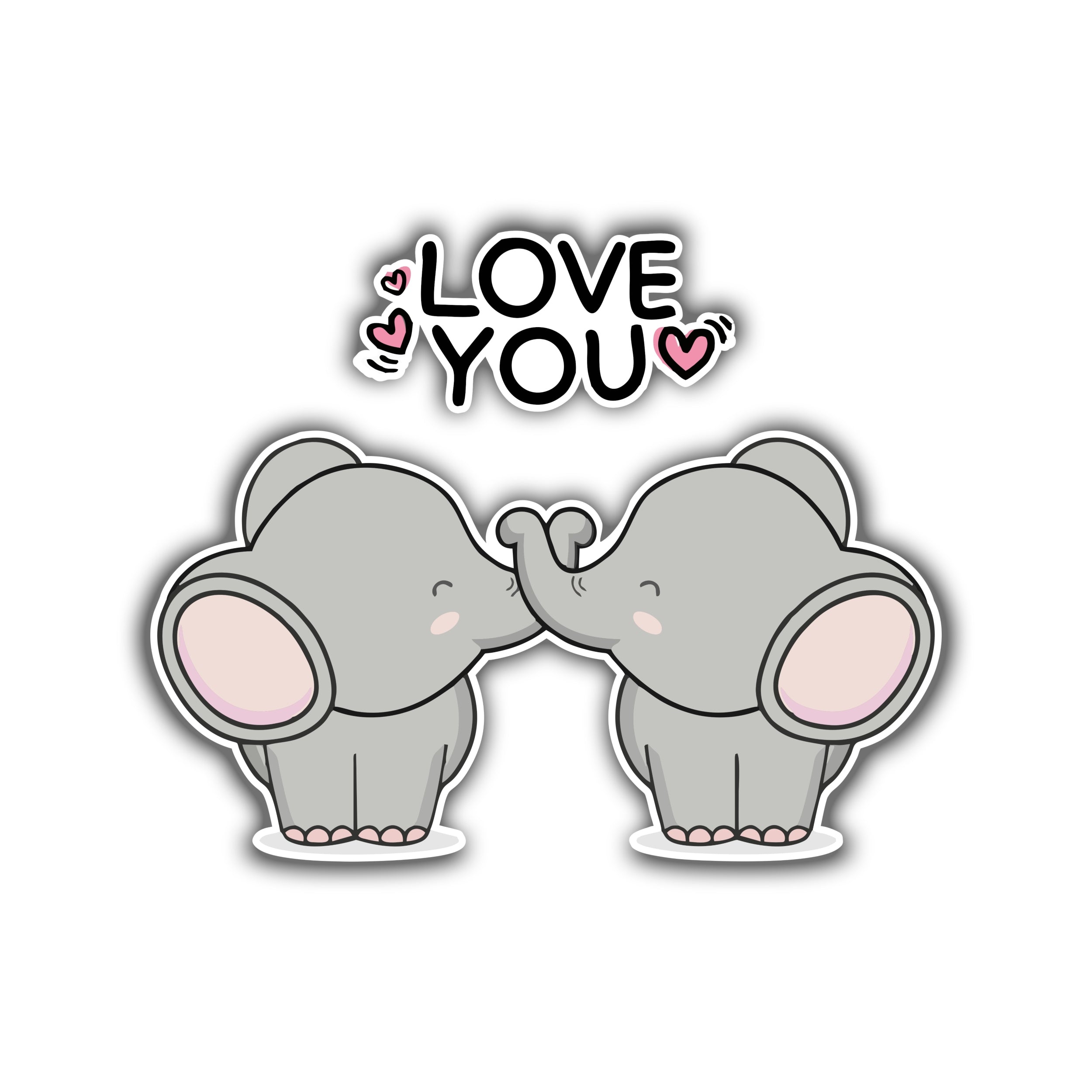 love you elephant Full Color Vinyl Decal Biggest Decal Shop