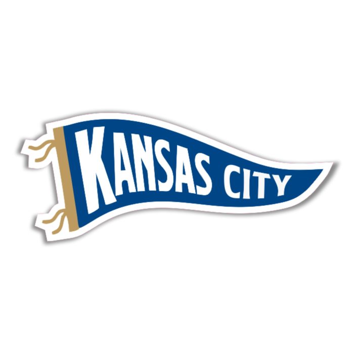 Kansas City Royals - Pennant - Full Color Vinyl Sticker - Custom Size