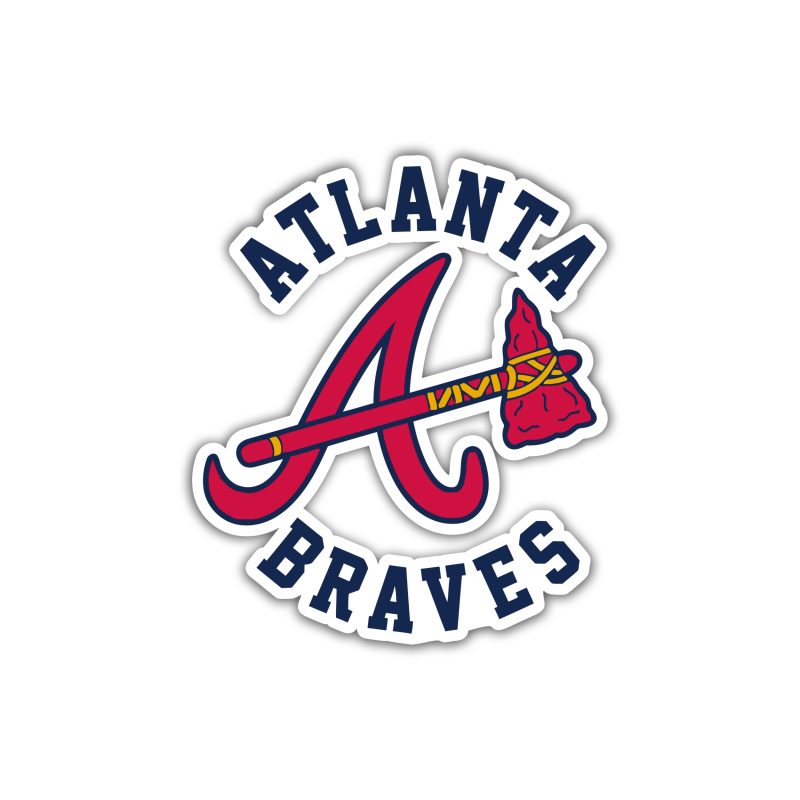 Atlanta Braves Tomahawk & Word mark Logo Type MLB Baseball Die-Cut