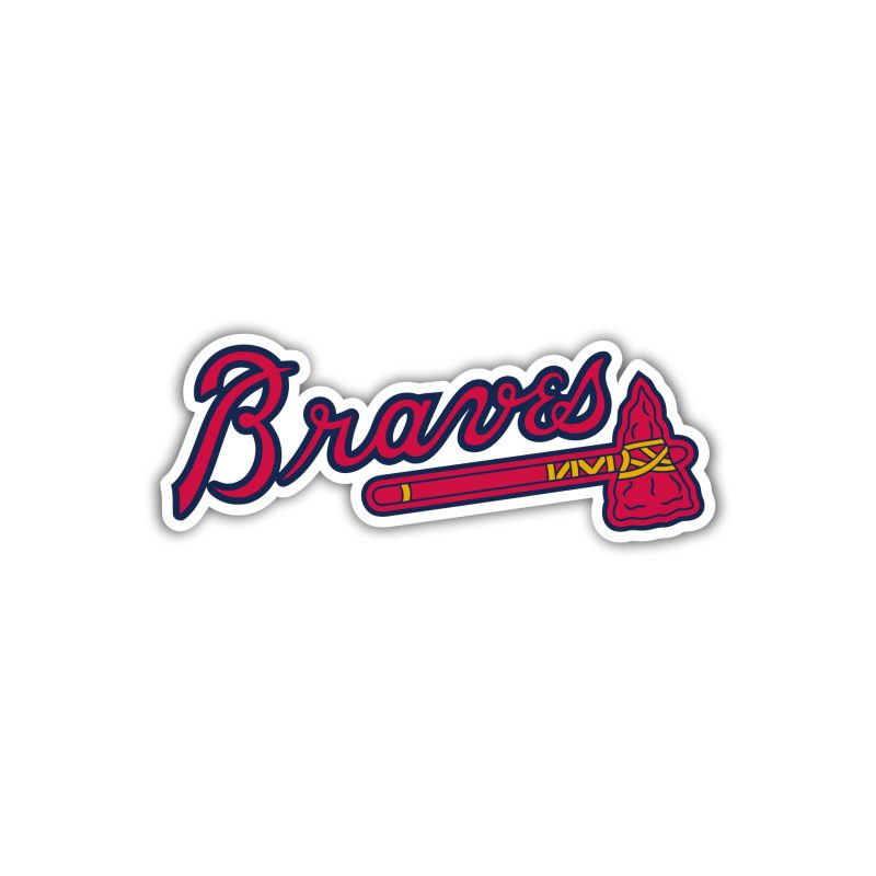 Atlanta Braves Tomahawk & Word mark Logo Type MLB Baseball Die-Cut STICKER