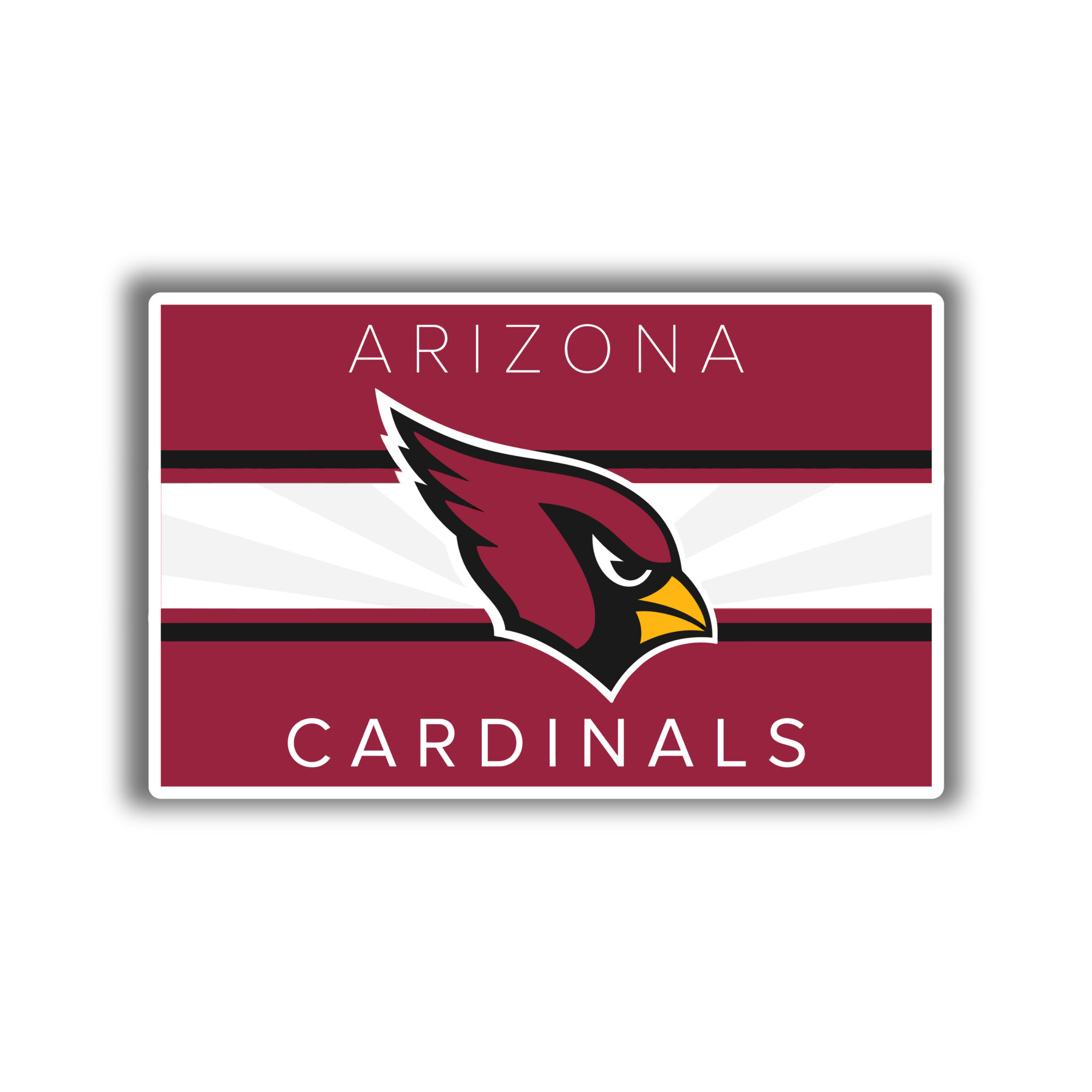 Arizona Cardinals – Rectangle – Full Color Vinyl Sticker – Custom Size ...