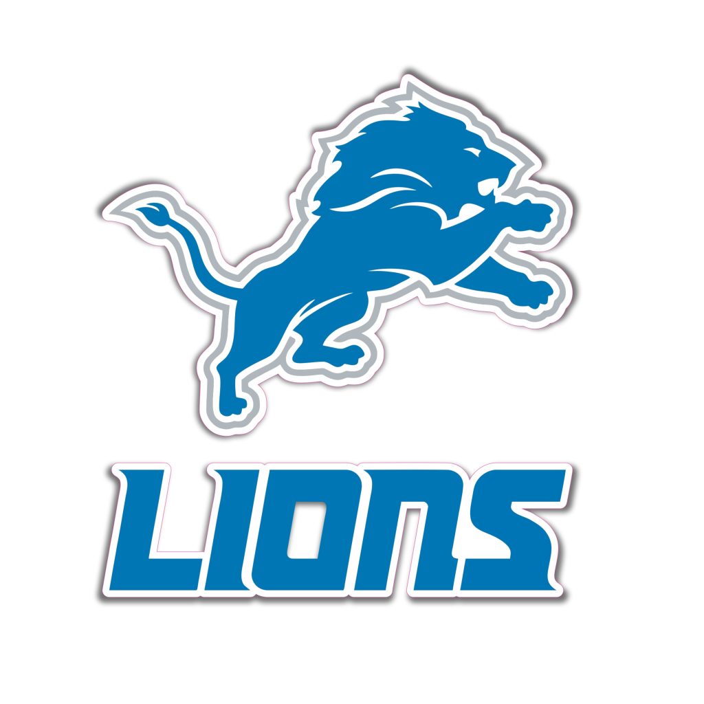 Detroit Lions – Lion With Lions Word – Full Color Vinyl Sticker ...