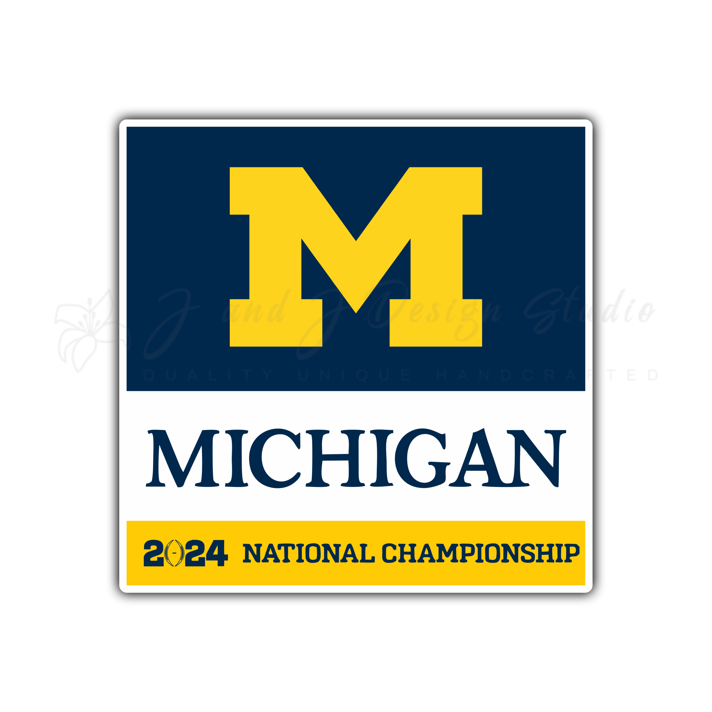 Michigan Wolverines 2024 Nationals Championship 3 Full Color Vinyl   Michigan Championship 3 