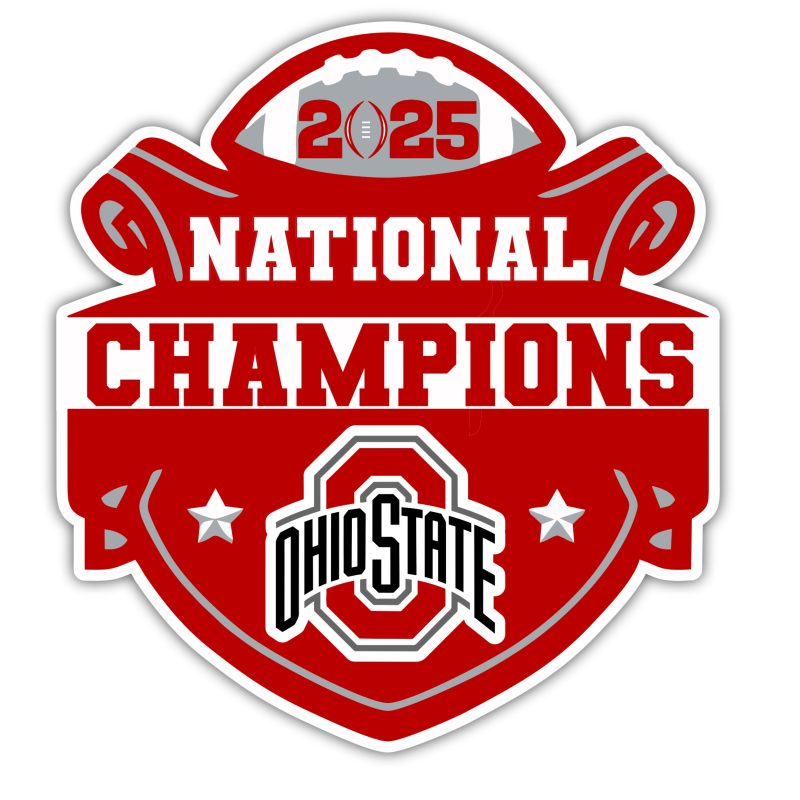 Ohio State Buckeyes - 2025 National Champions - Shield  - Full Color Vinyl Decal