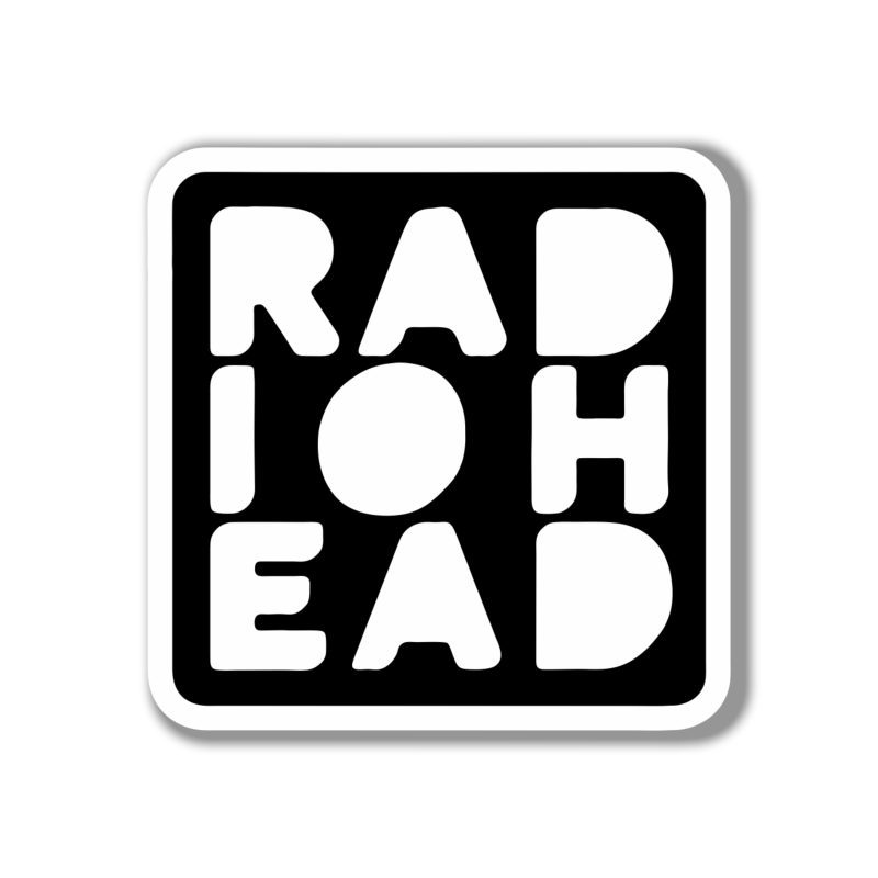 Radiohead - Black Name - Full Color Vinyl Sticker - Custom Size