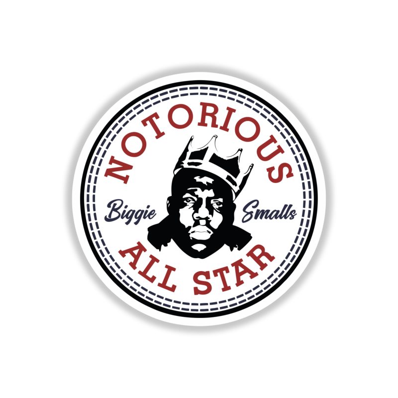 The Notorious BIG - Converse Logo - Full Color Vinyl Sticker - Custom Size