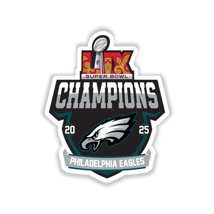 Philadelphia Eagles - 2025 Superbowl Champions - Full Color Vinyl Sticker - Custom Size