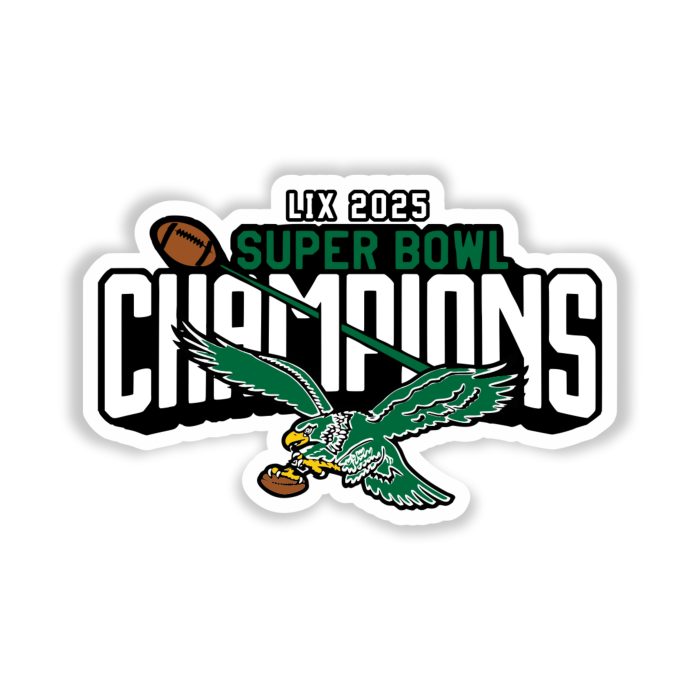 Philadelphia Eagles - 2025 Superbowl Champions 2 - Full Color Vinyl Sticker - Custom Size