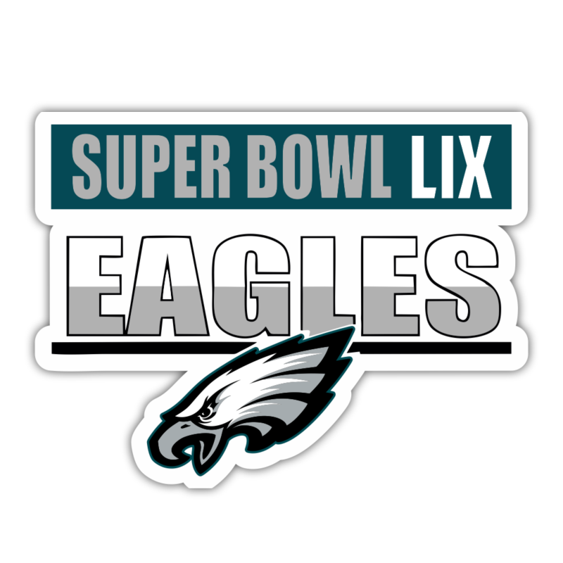 Philadelphia Eagles - 2025 Superbowl Champions - Full Color Vinyl Sticker - Custom Size