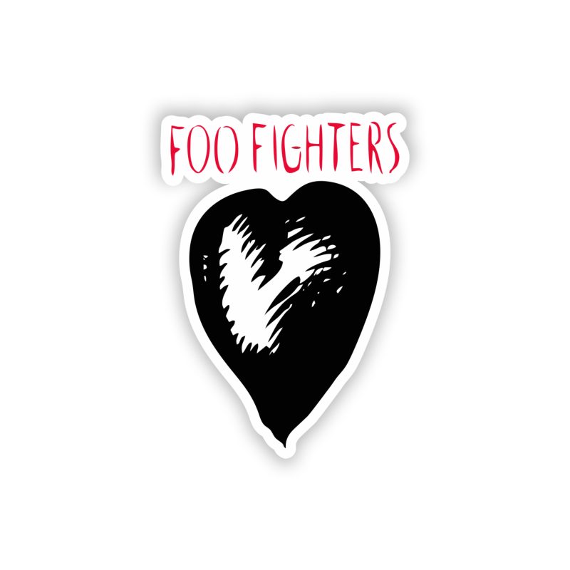 Foo Fighters - One By One Heart - Full Color Vinyl Sticker - Custom Size