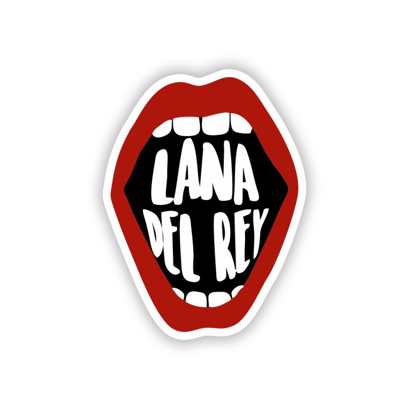 Lana Del Rey - Mouth With Name - Full Color Vinyl Sticker - Custom Size