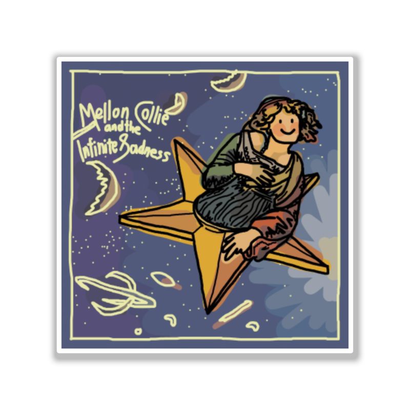 The Smashing Pumpkins - Mellon Collie and The Infinite Sadness Doodle Album Cover - Full Color Vinyl Sticker