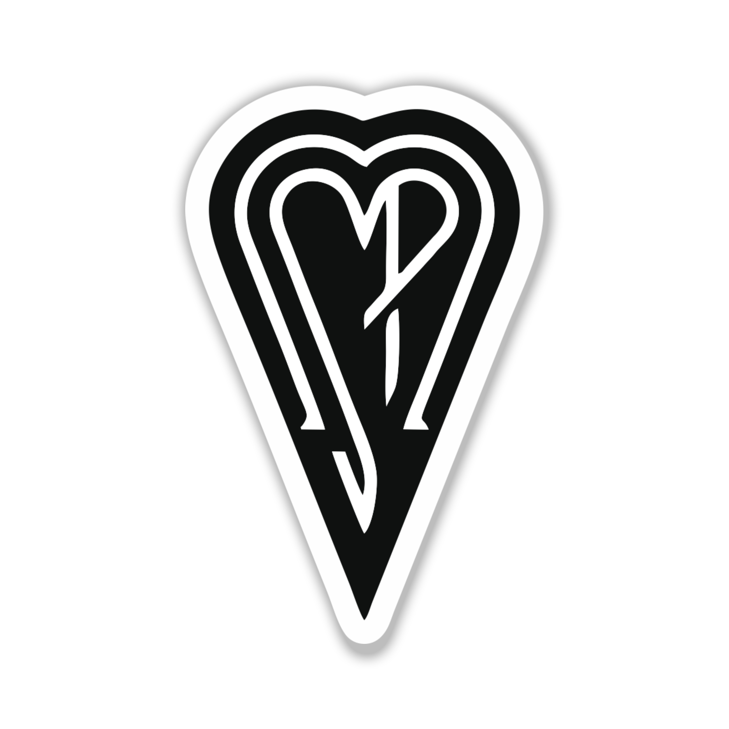The Smashing Pumpkins - Heart - Black and White - Full Color Vinyl Sticker - Custom Size