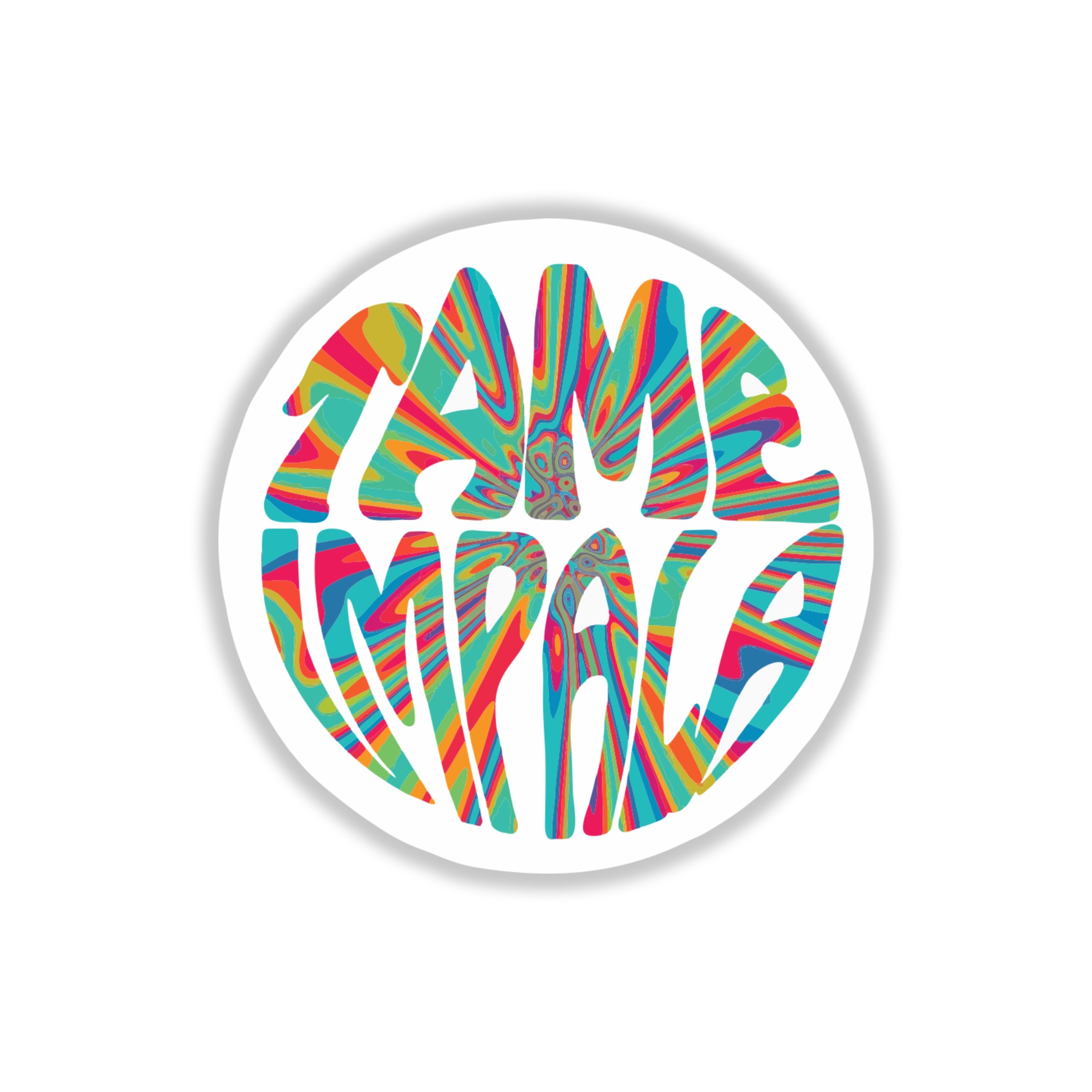 Tame Impala - Name In Circle - Full Color Vinyl Sticker - Custom Size