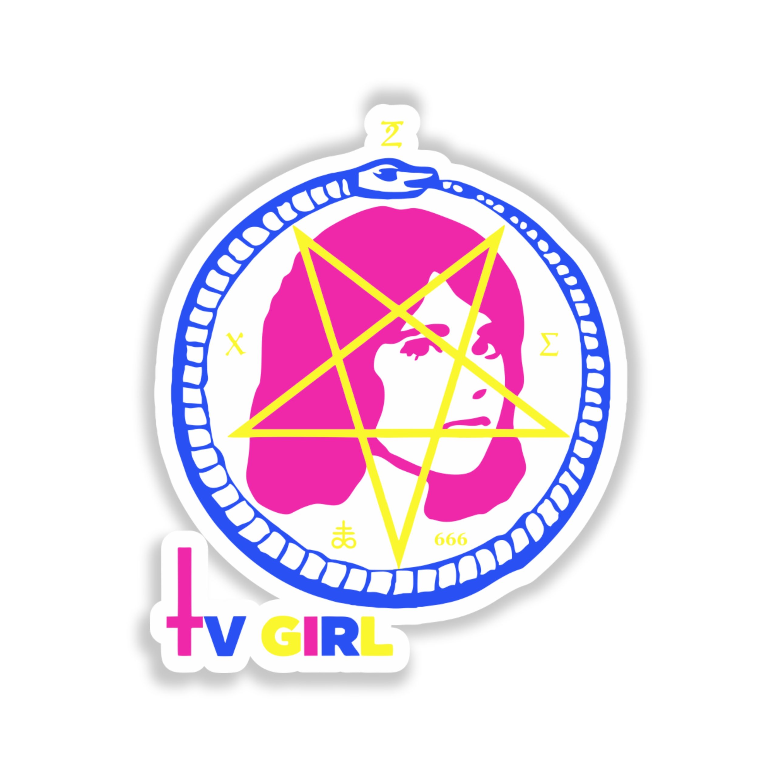 Tv Girl - Satan Girl With Name - Full Color Vinyl Sticker - Custom Size