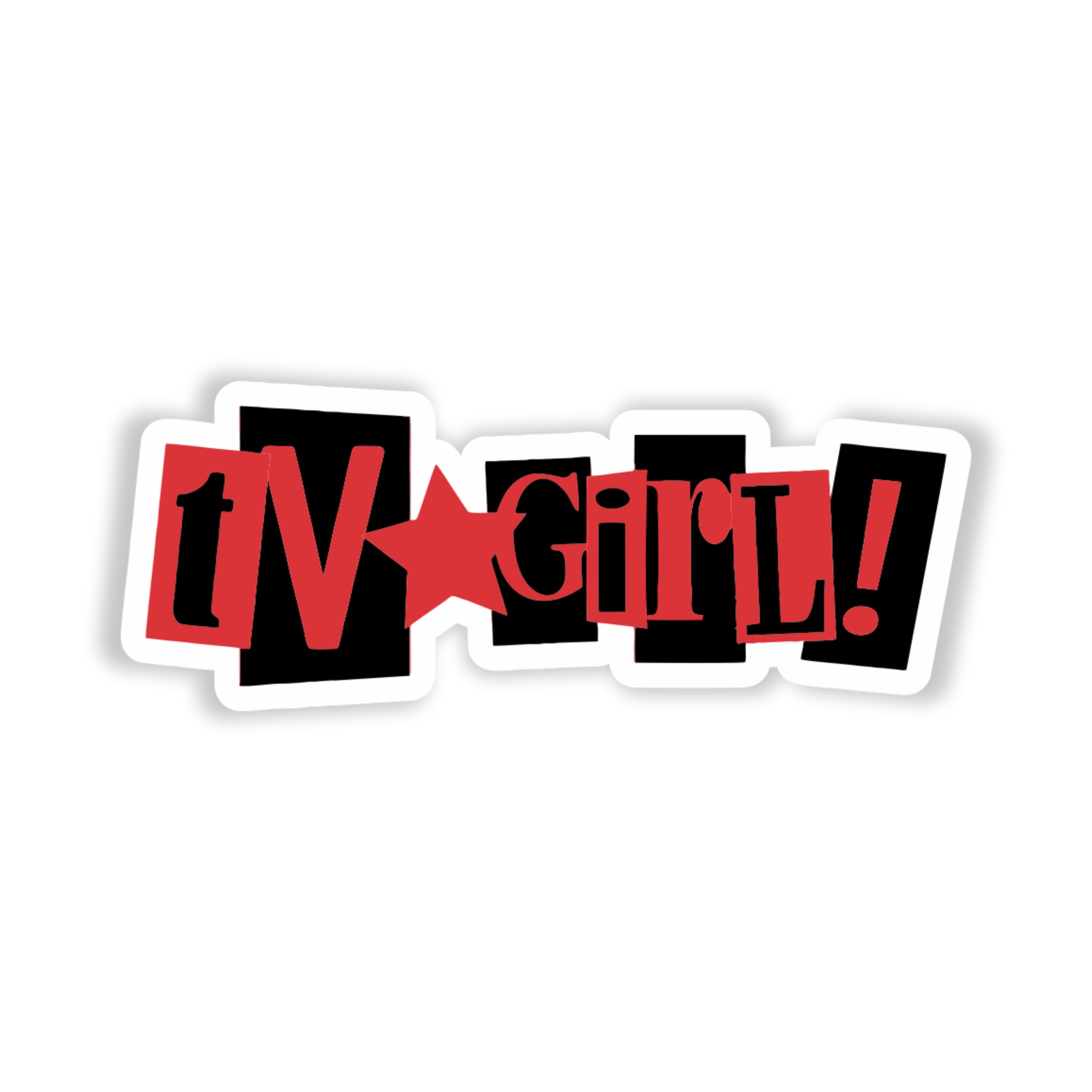 Tv Girl - Red and Black Name - Full Color Vinyl Sticker - Custom Size