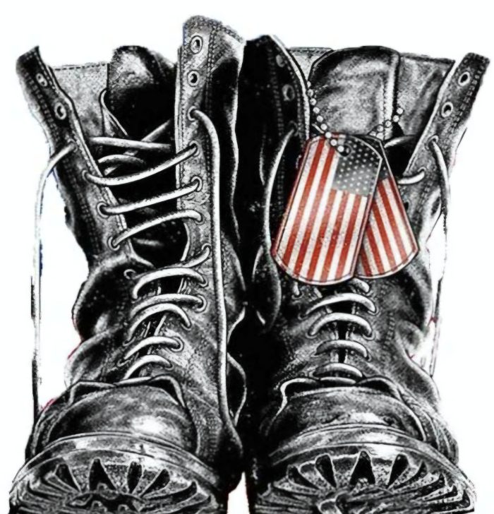 Custom for Chris C - Boots & Dog tags
