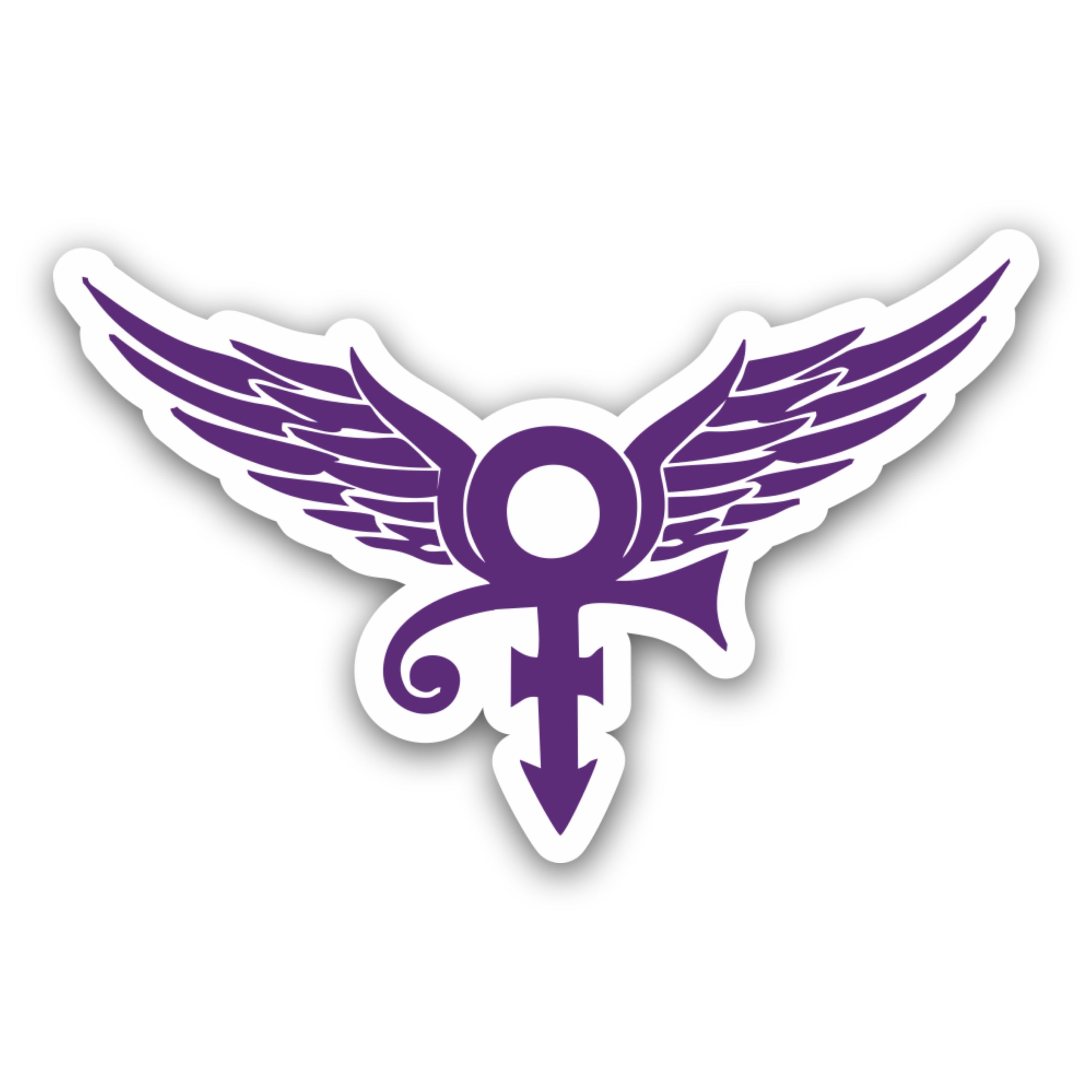 Prince - Logo With Wings - Full Color Vinyl Sticker - Custom Size
