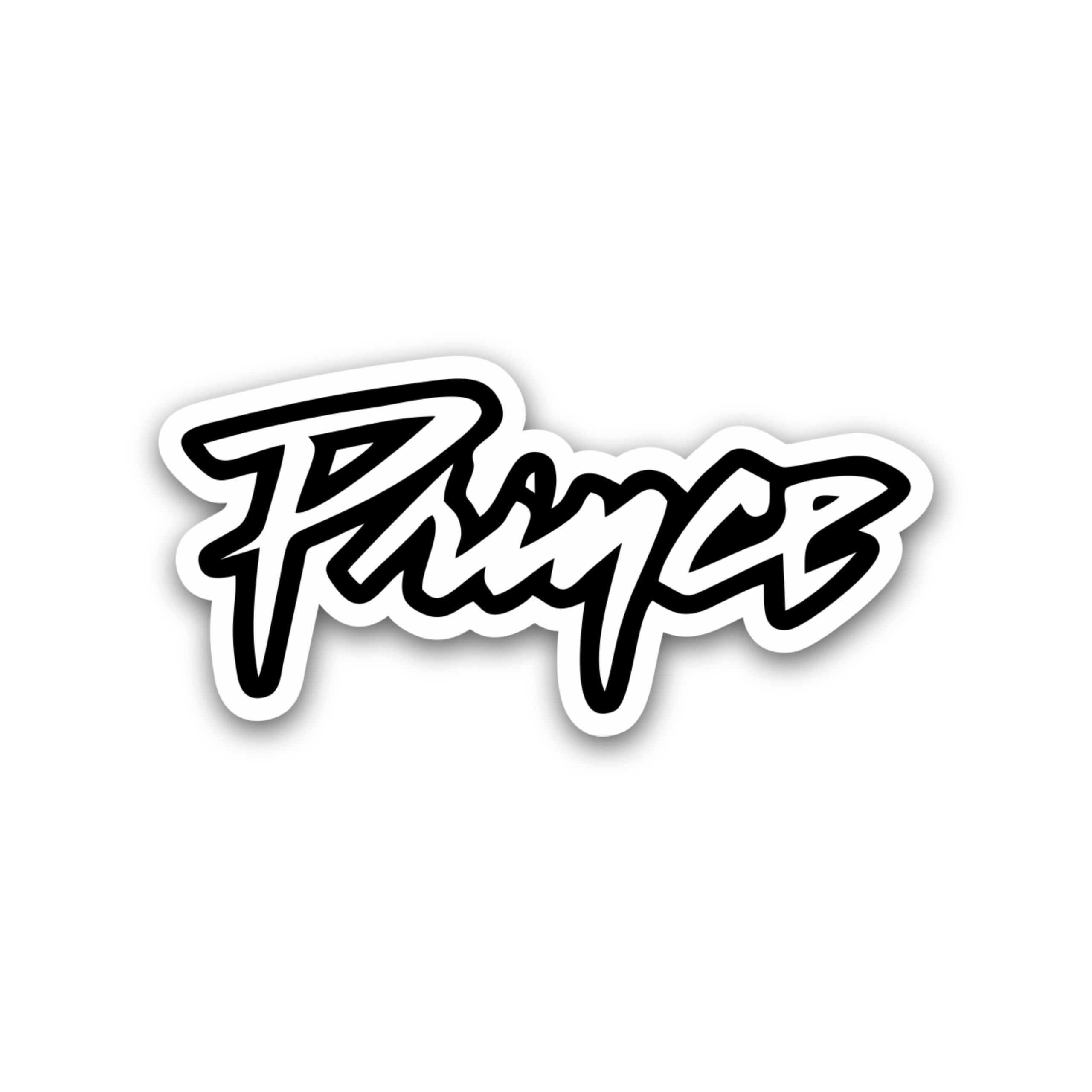 Prince - Name in Black & White - Full Color Vinyl Sticker - Custom Size