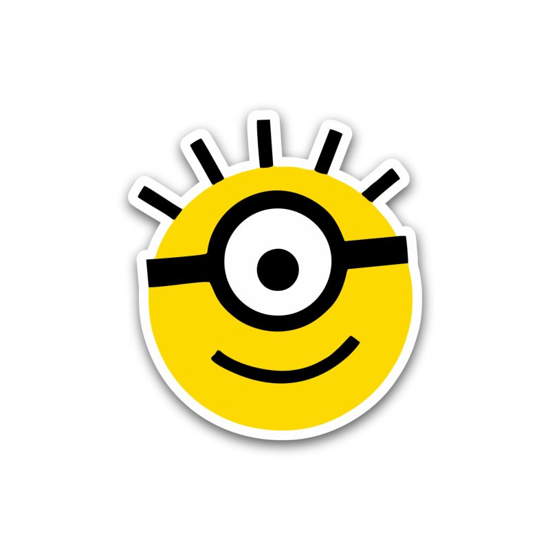 Despicable Me - Minion Head - Full Color Vinyl Sticker - Custom Size