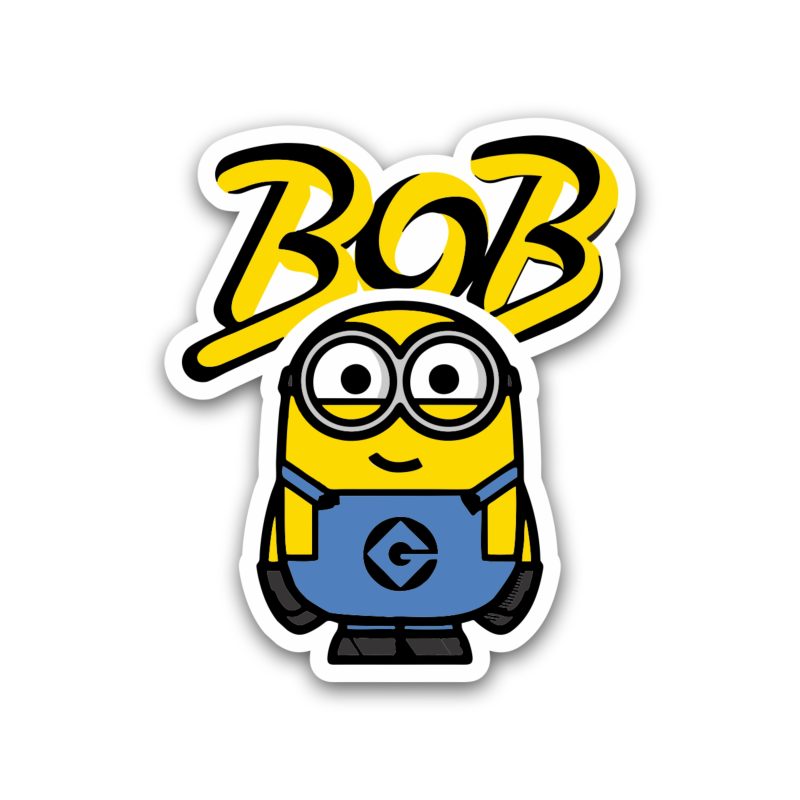 Despicable Me - Bob With Name - Full Color Vinyl Sticker - Custom Size