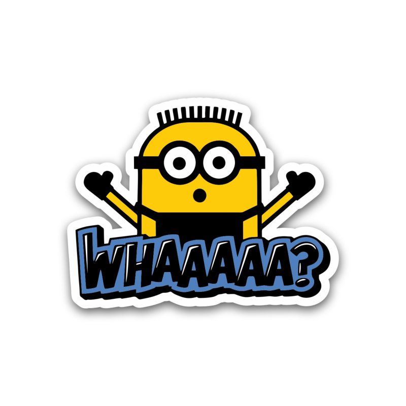 Despicable Me - Minion "Whaaa?" - Full Color Vinyl Sticker - Custom Size