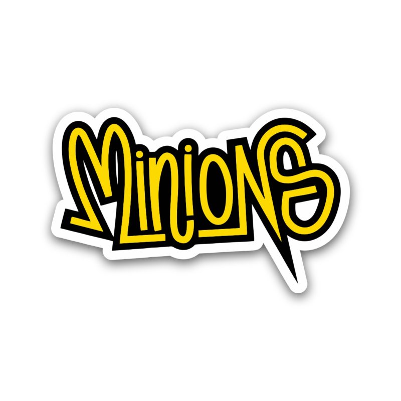 Despicable Me - Minions Name Black & Yellow 2 - Full Color Vinyl Sticker - Custom Size