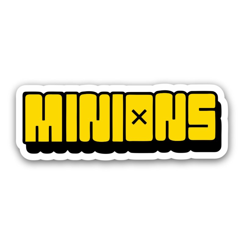 Despicable Me - Minion Name in Yellow & Black 2 - Full Color Vinyl Sticker - Custom Size