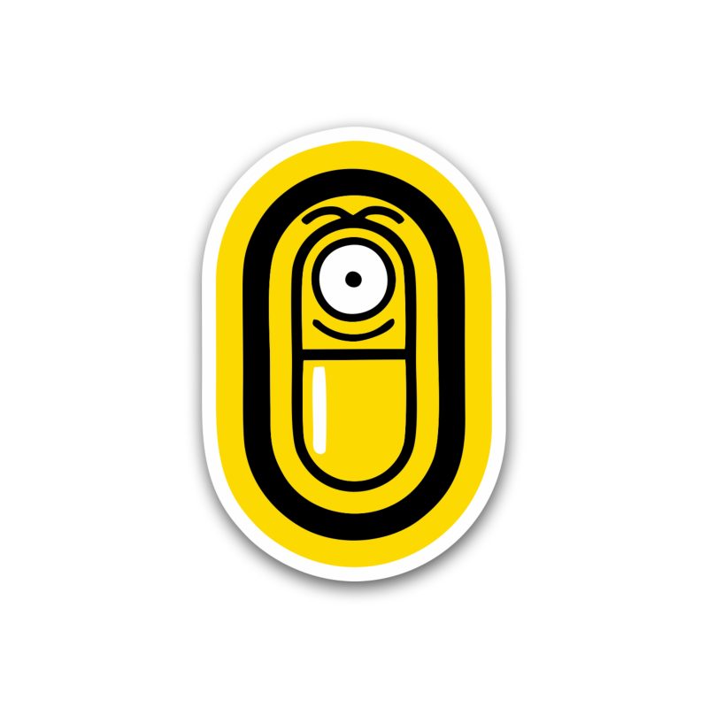Despicable Me - Minion Pill - Full Color Vinyl Sticker - Custom Size