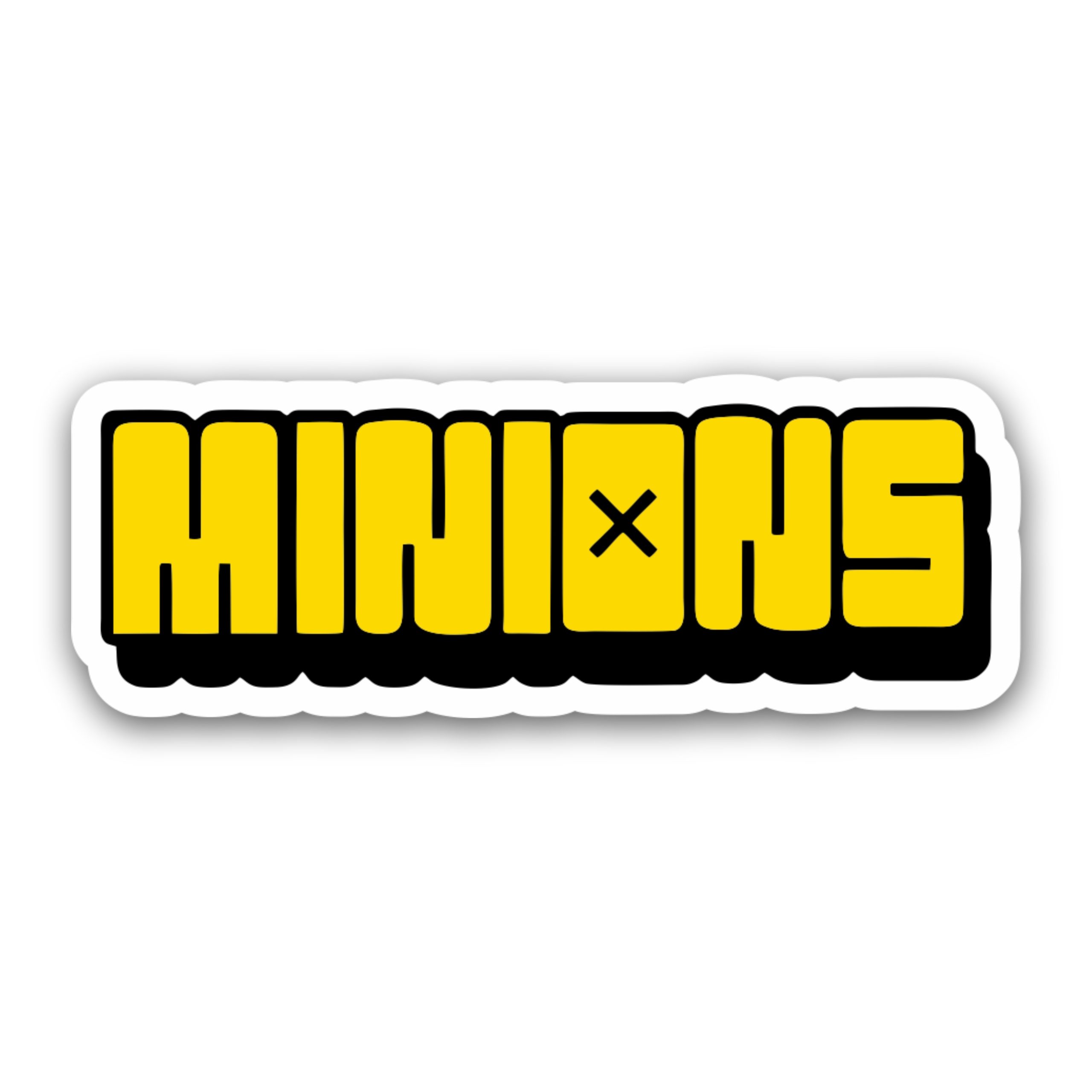 Despicable Me - Minion Name in Yellow & Black 2 - Full Color Vinyl Sticker - Custom Size