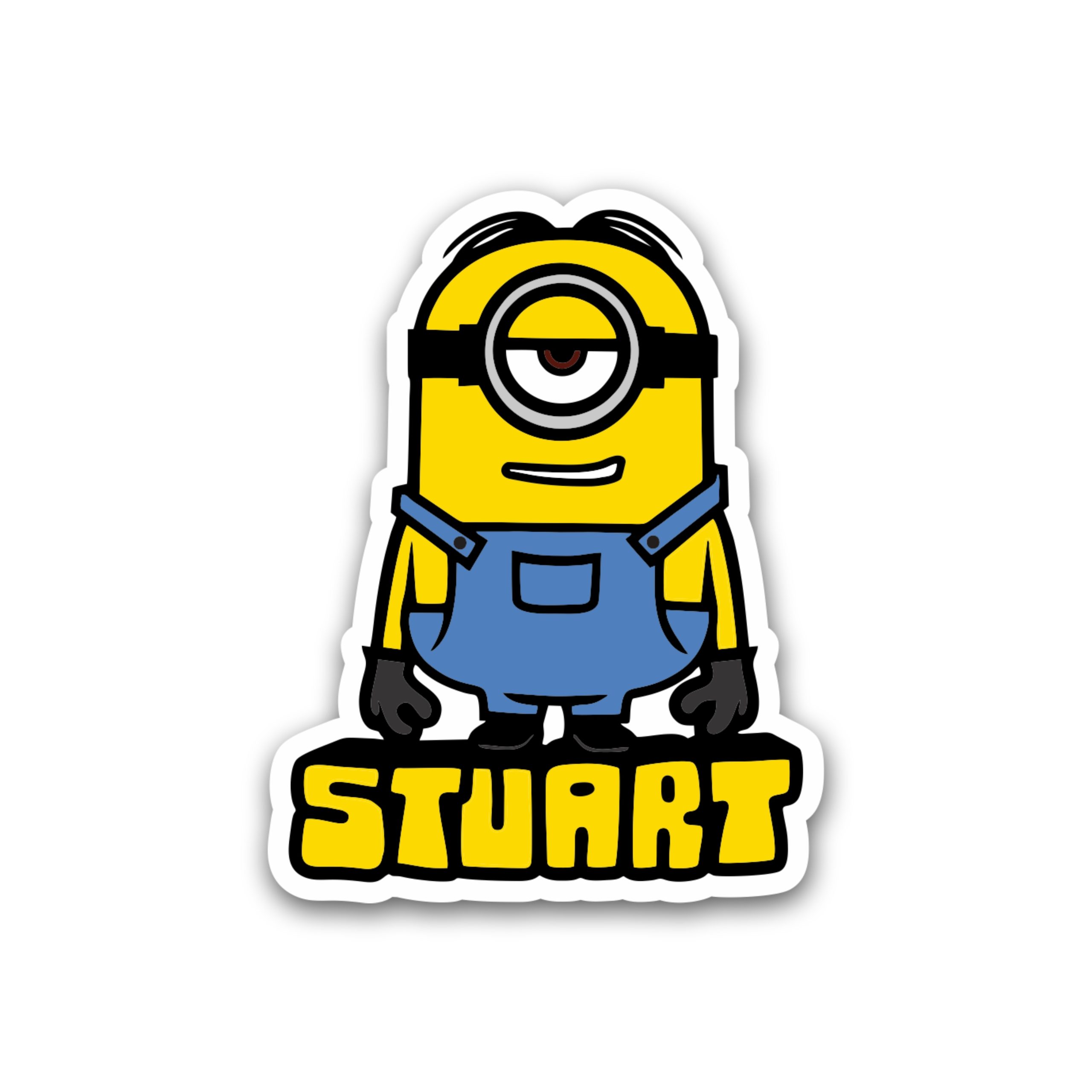 Despicable Me - Stuart With Name - Full Color Vinyl Sticker - Custom Size