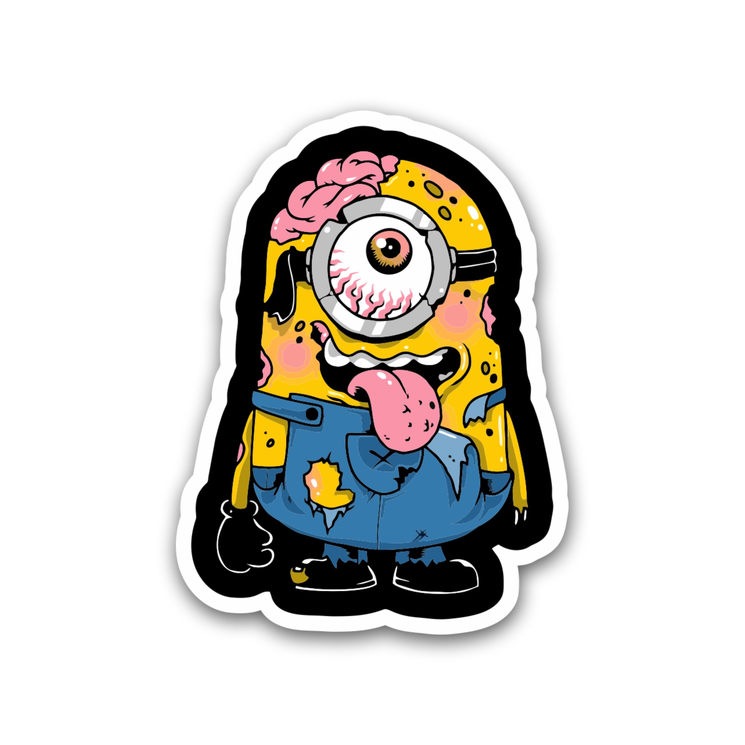 Despicable Me - Zombie Minion - Full Color Vinyl Sticker - Custom Size