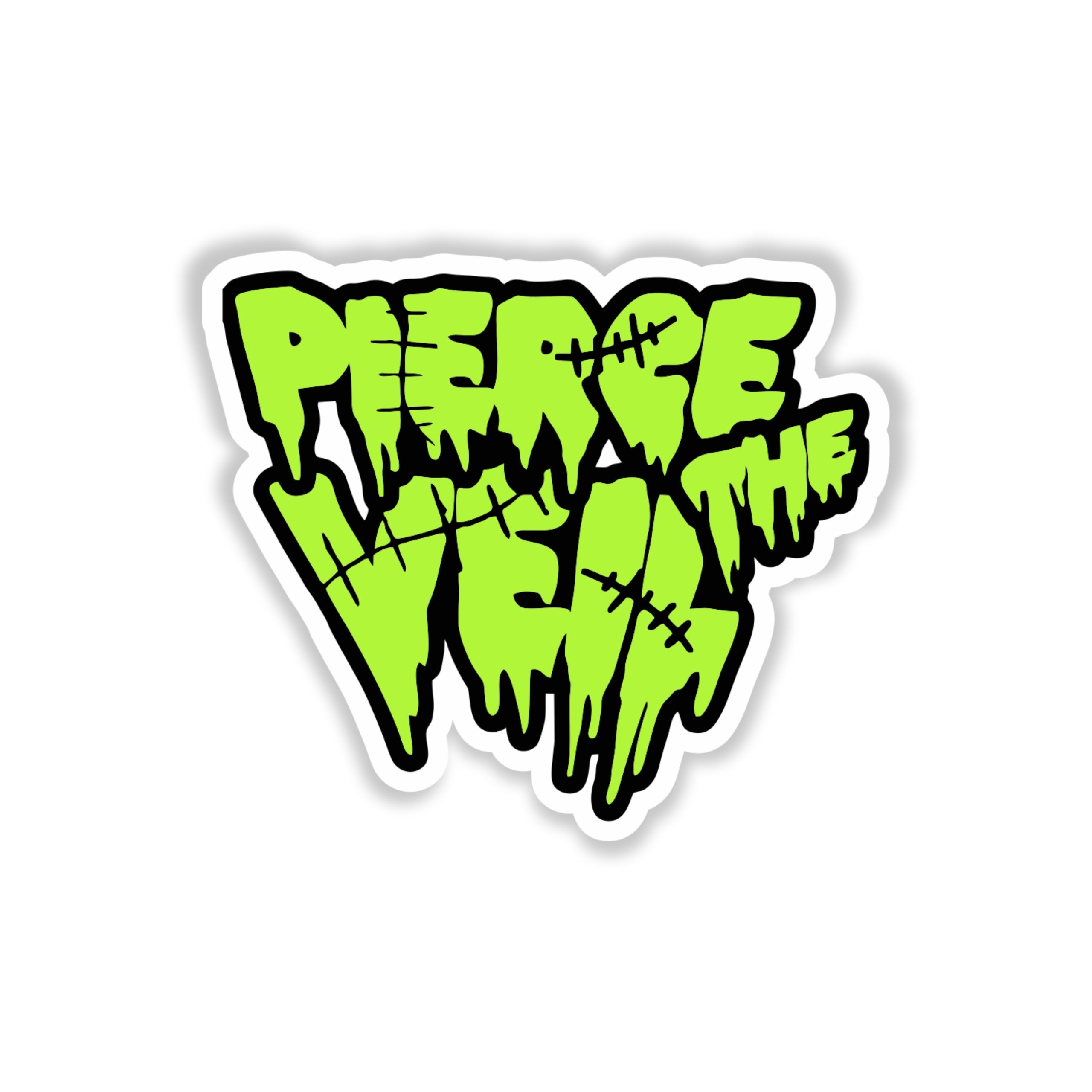 Pierce The Veil - Name in Green - Full Color Vinyl Sticker - Custom Size