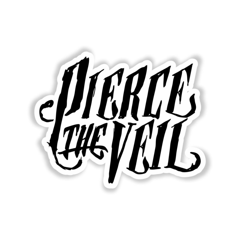 Pierce The Veil - Name in Black - Full Color Vinyl Sticker - Custom Size