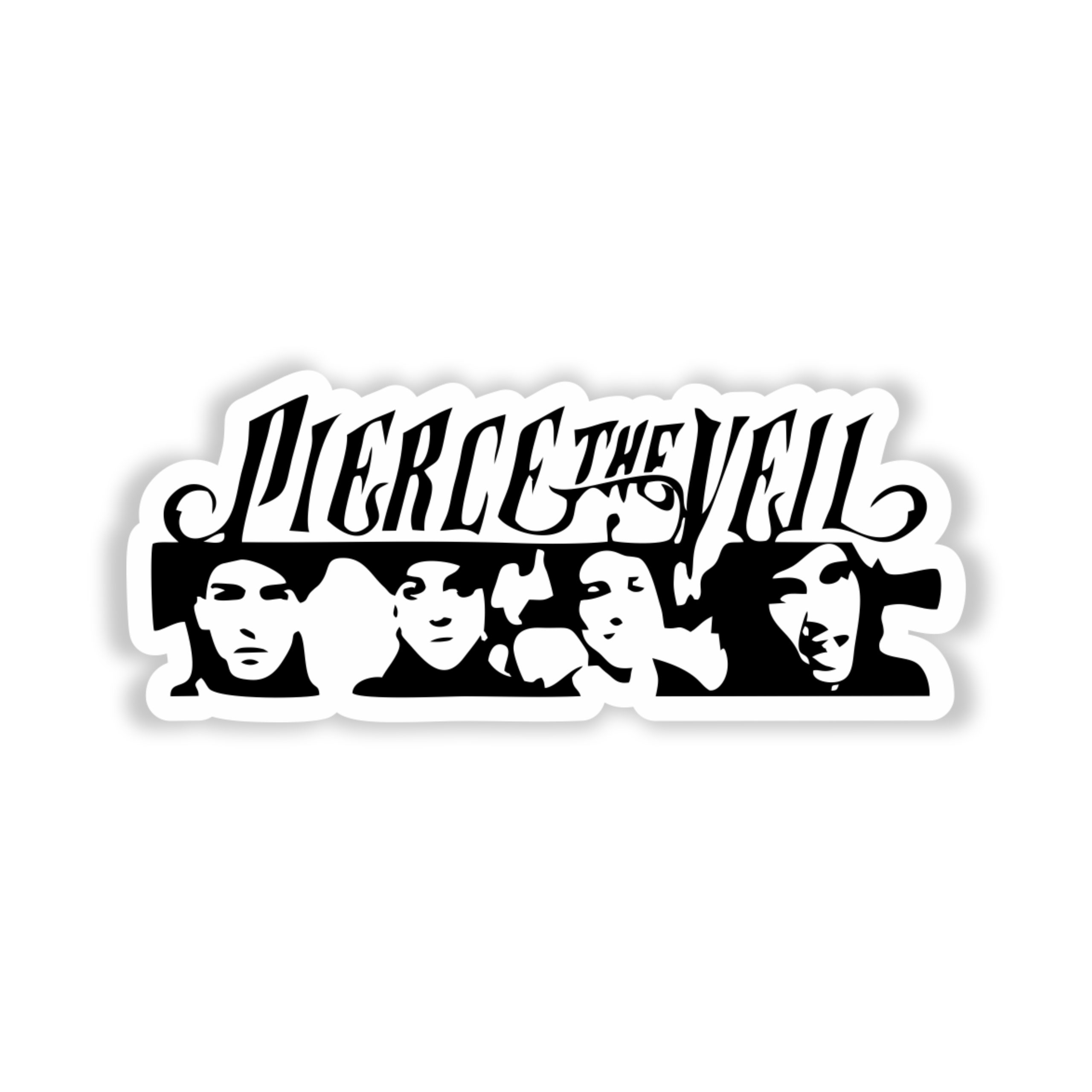 Pierce The Veil - Name With Members - Full Color Vinyl Sticker - Custom Size