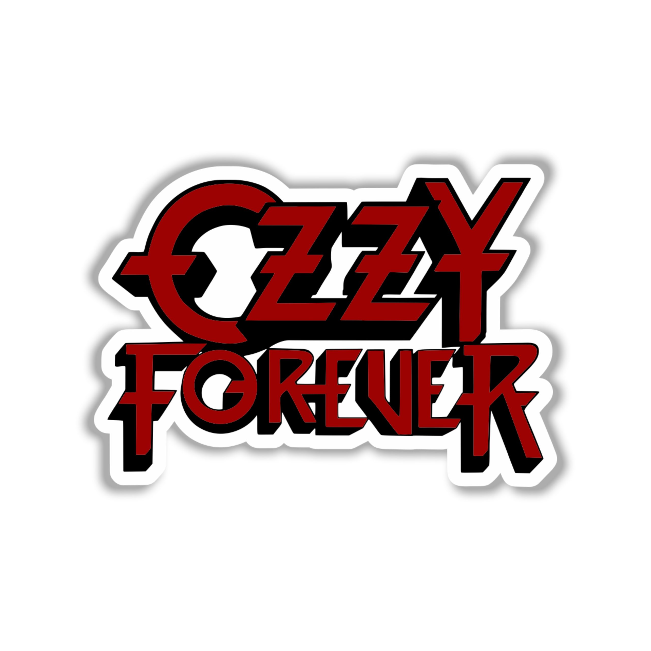 Ozzy Osbourne - Ozzy Forever White & Black - Full Color Vinyl Sticker - Custom Size