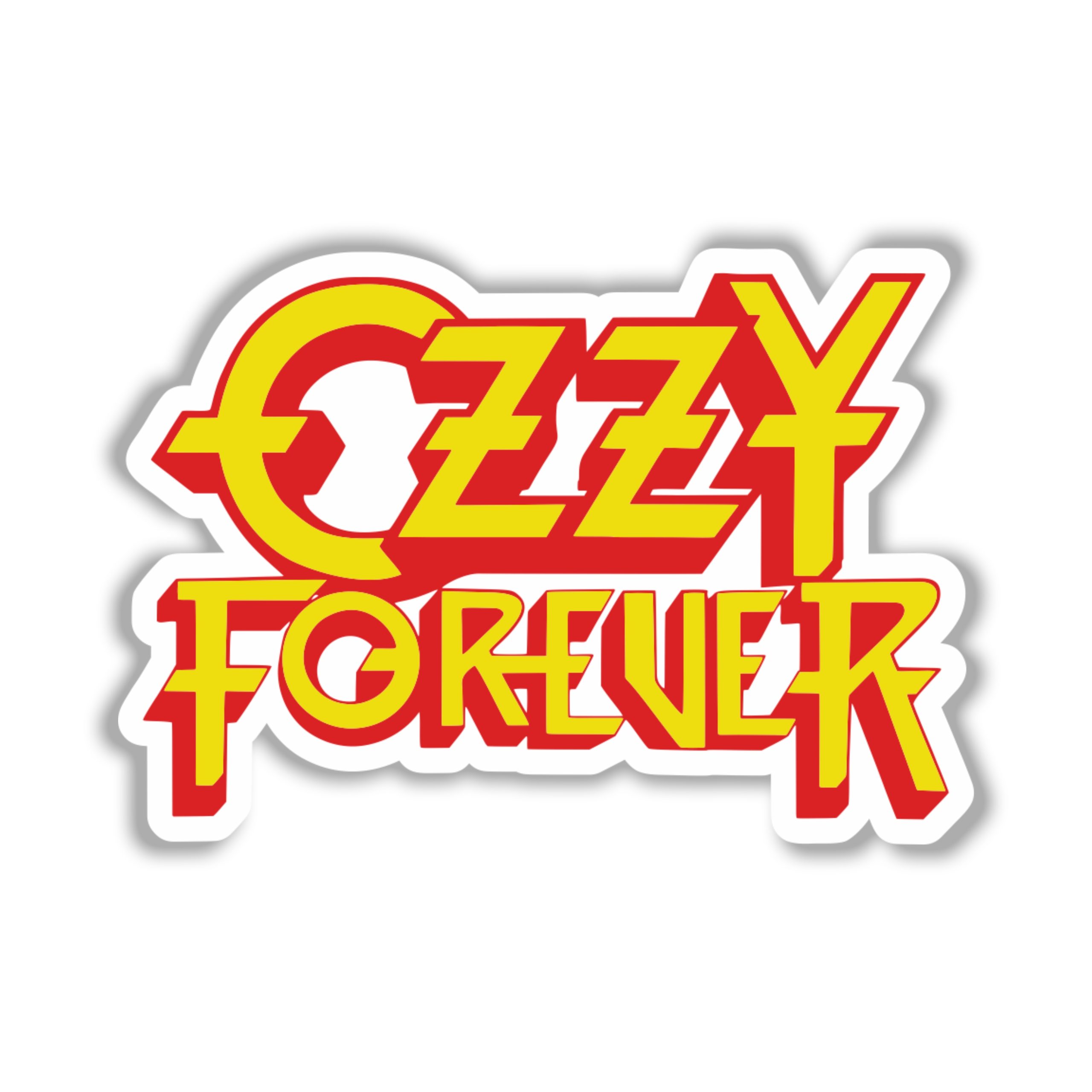 Ozzy Osbourne - Ozzy Forever Yellow & Red - Full Color Vinyl Sticker - Custom Size