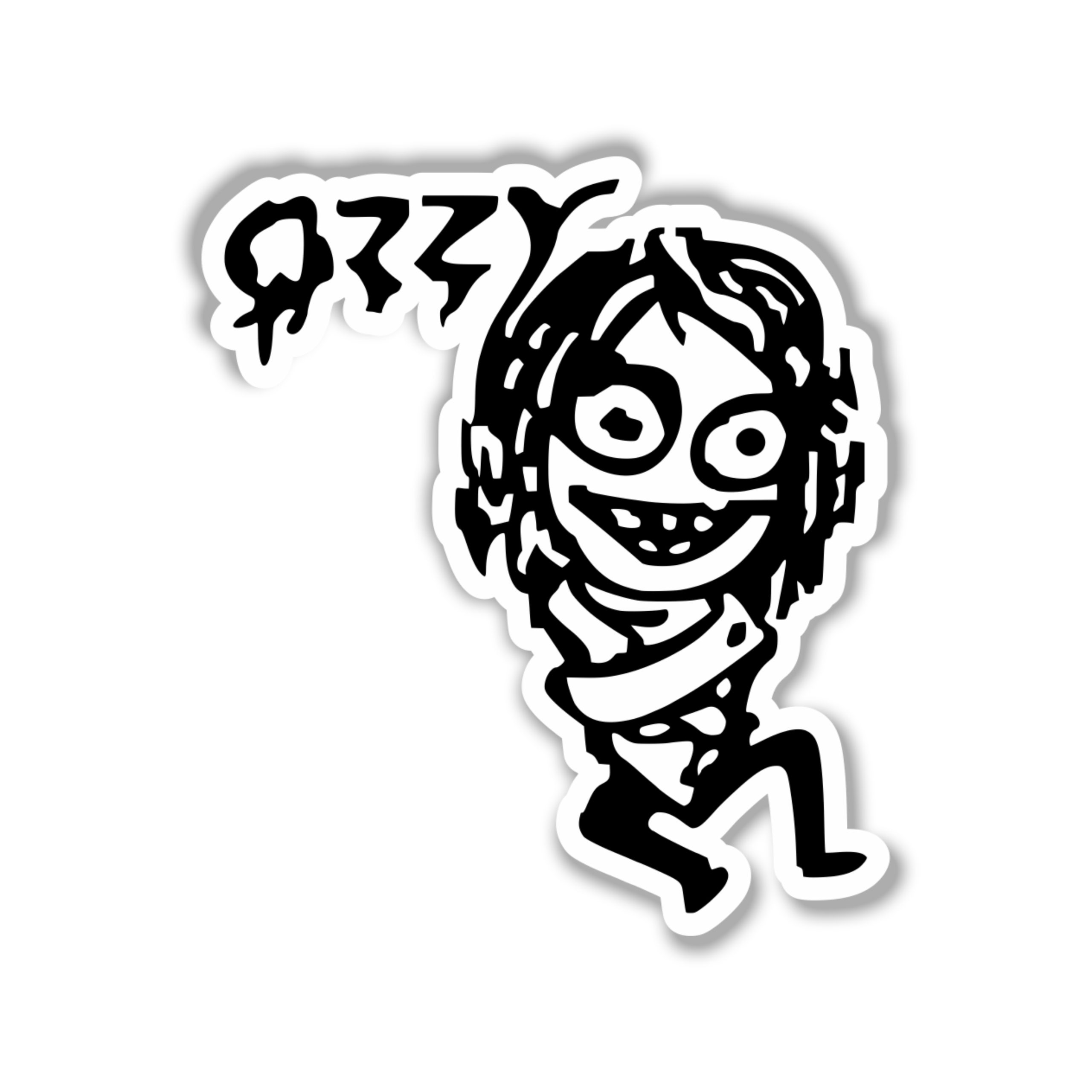 Ozzy Osbourne - Ozzy in Straight Jacket - Full Color Vinyl Sticker - Custom Size