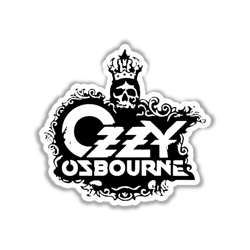 Ozzy Osbourne - Name with Skeleton - Full Color Vinyl Sticker - Custom Size