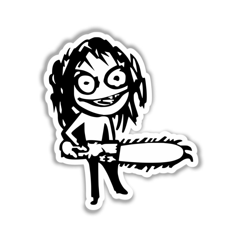 Ozzy Osbourne - Ozzy with Chainsaw - Full Color Vinyl Sticker - Custom Size