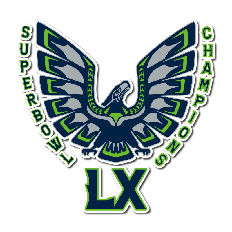 Seattle Seahawks Full Color Vinyl Sticker - Custom Size