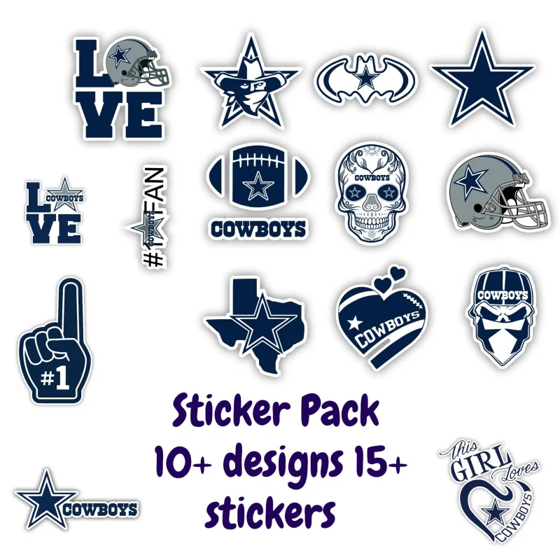 Dallas Cowboys Sticker Pack;  ; Laptop Decal ; Yeti Decal;  Cell phone Decal;  Vinyl Car Decal