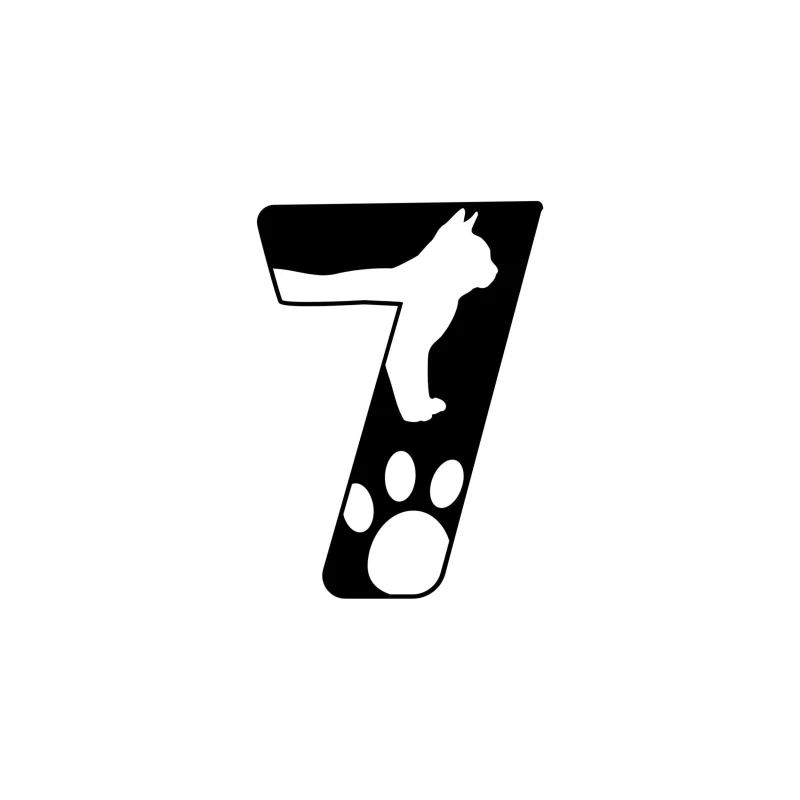 7 - Alphabet - Vinyl Decal - Custom Size