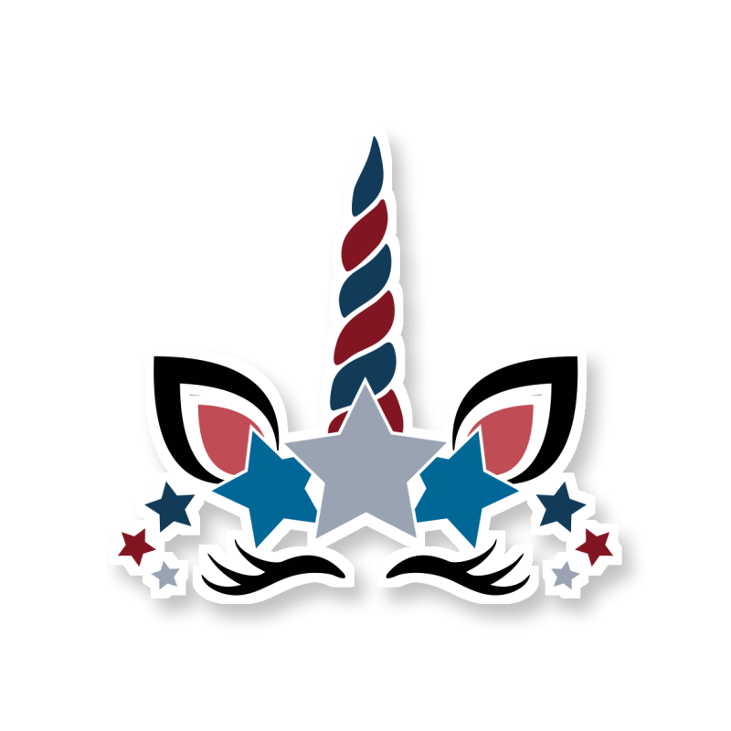 Patriotic Unicorn - Temporary Tattoo