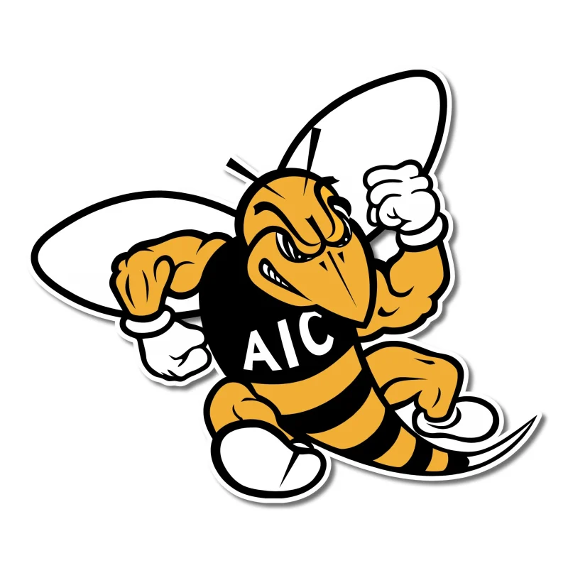 AIC Yellow Jackets Full Color Vinyl Decal - Custom Size