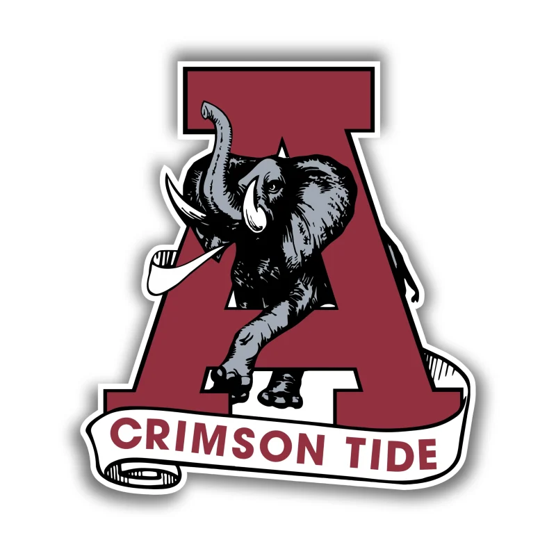 Alabama Crimson Tide - A with Lettering - Iron On DTF Transfer - Custom Size
